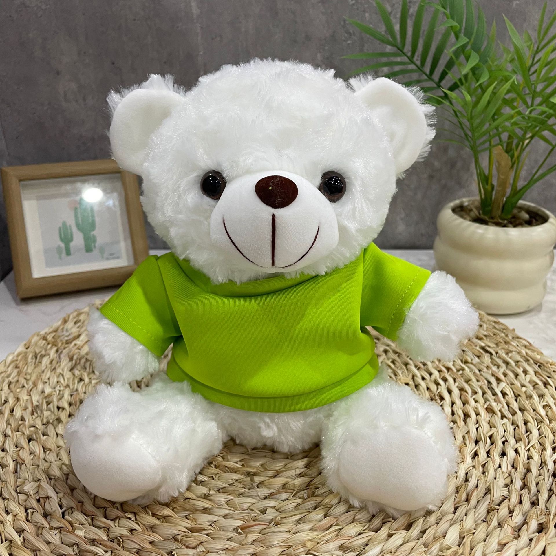 Teddy Bear se puede imprimir LOGO evento de vacaciones muñeca regalo para el hogar adornos de escritorio abrazar juguetes de peluche