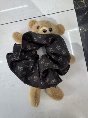 Hair Rope, Hair Accessory, Saç üçün rezinlər - floral-teddy-bear-coffee