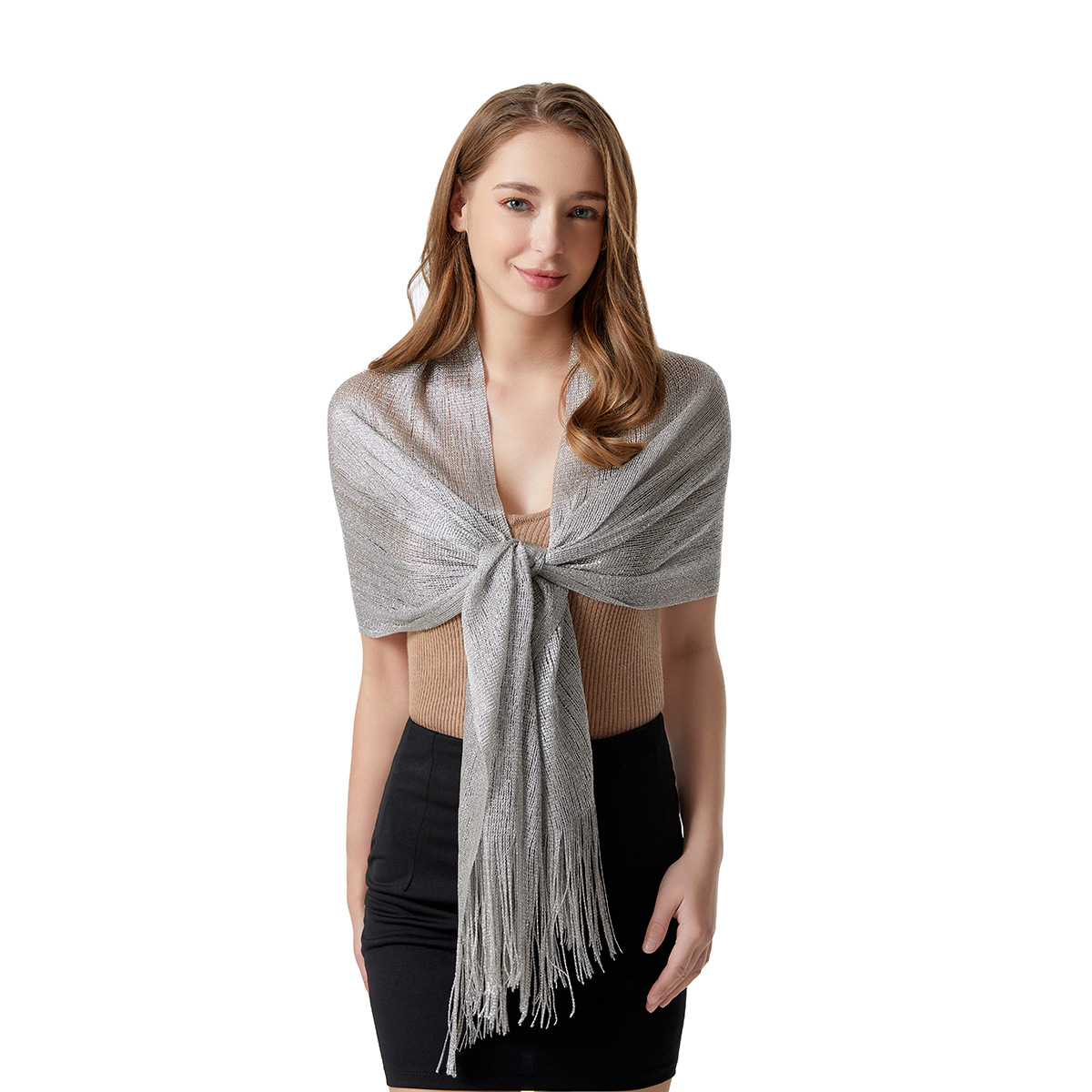 Women's Fashion Solid Color Polyester Tassel Shawls display picture 24