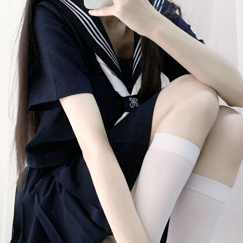 原创正版制服绀三本水手服日系校供中间服短袖女夏季学院风套装