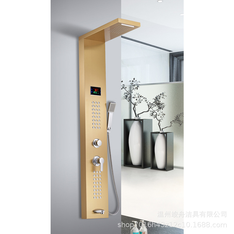 Pantalla de ducha Juego de ducha inteligente Ducha integrada Juego de baño de salida de agua multifuncional de cinco velocidades