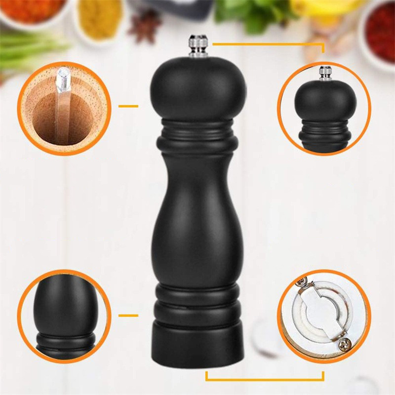 Blanco y Negro molino de pimienta manual de cerámica núcleo molinillo de pimienta molinillo de sal de mar multiusos botella de condimento