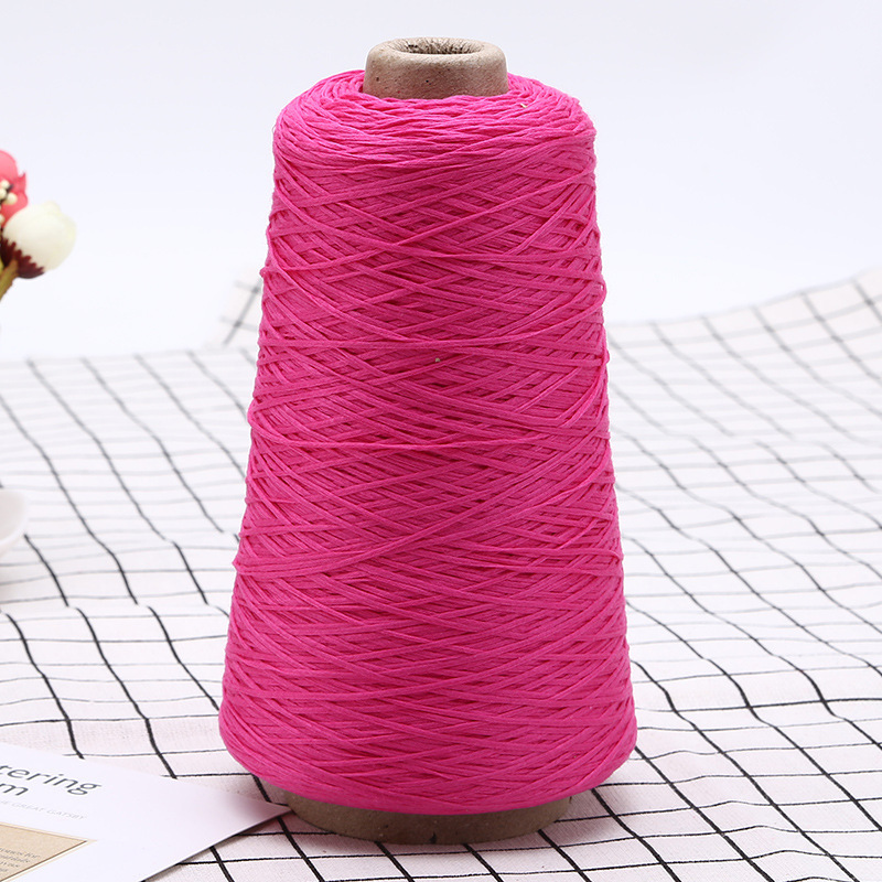 花式毛衫用丝光棉线 跨境服装钩编用纱 棉纺纱烧毛丝光空心带子