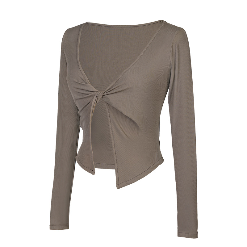 Ropa de baile, ropa de práctica, maestra, manga larga de primavera, danza clásica para adultos, danza moderna, cárdigan retorcido, abrigo fino