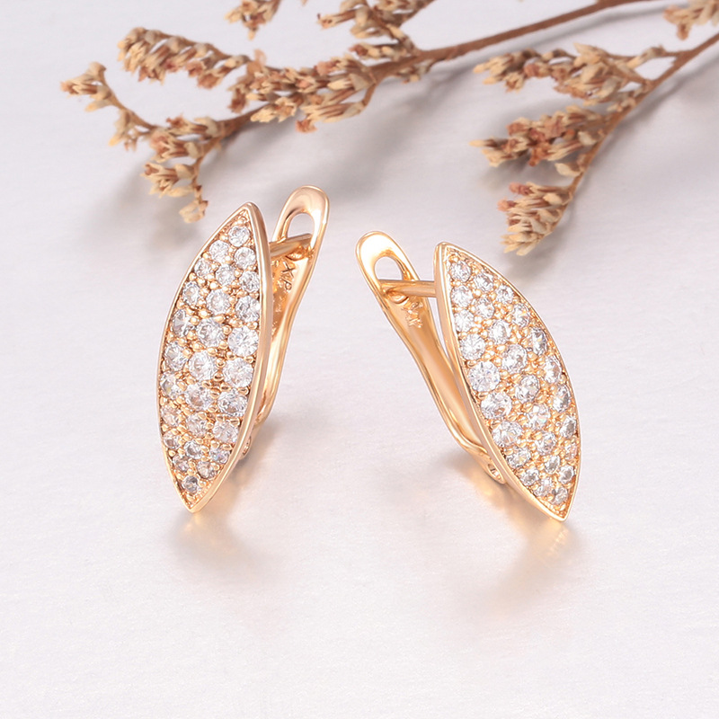 Aretes de Hebilla tipo Hoja de Aleación para Mujer