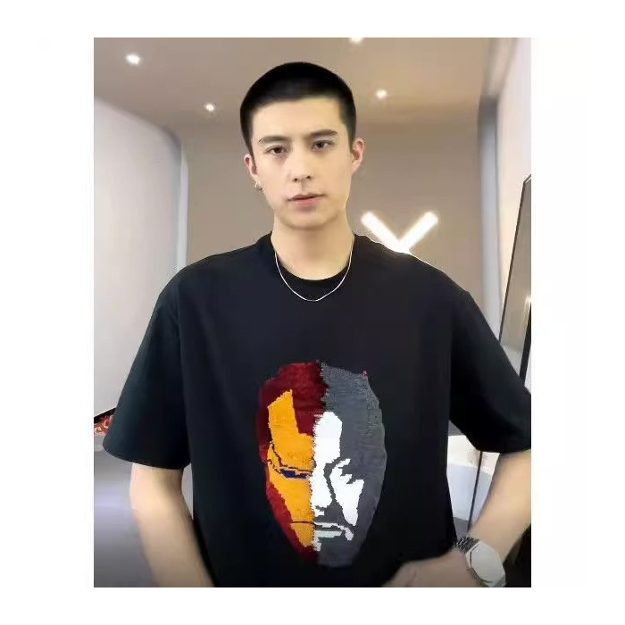 Padres e hijos con lentejuelas que cambian de color para niños verano nueva entrega de una sola pieza de Camiseta de algodón de dibujos animados que cambia la cara