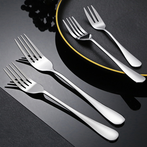 Stainless steel fork, household Western-style pasta steak fork, 1010 thickened long-handled dessert fruit fork, salad fork