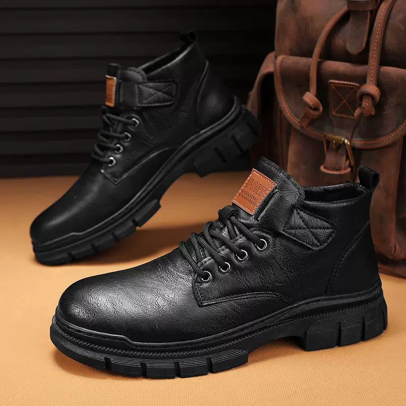 Демисезонные высокие ботинки (Martens) 39–44, повседневные, черные и коричневые