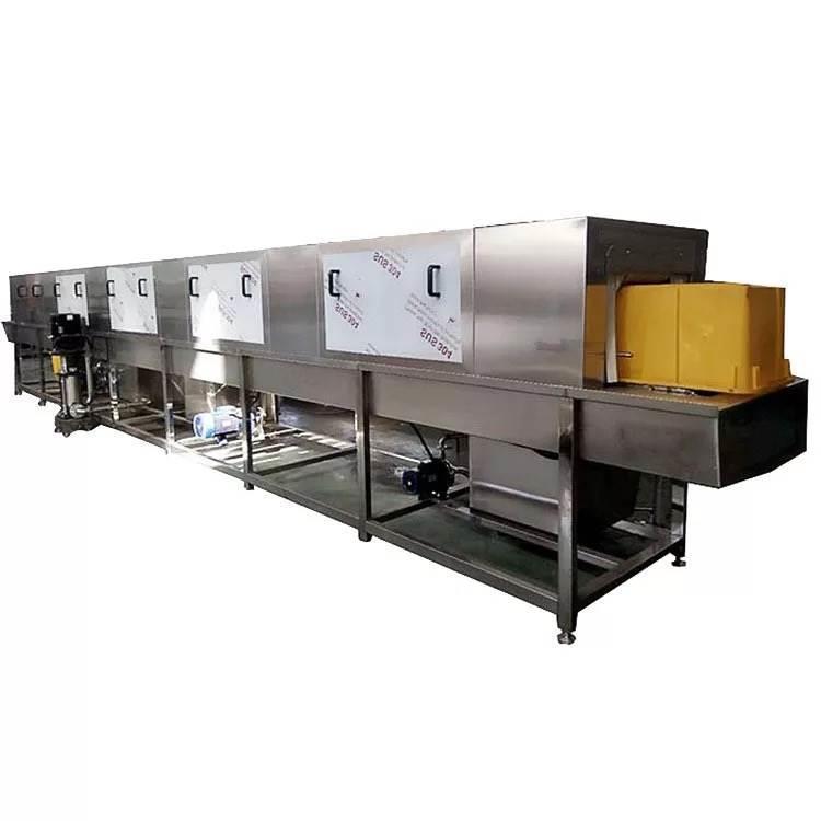 Máquina de limpieza de cestas rotativas de flujo automático pulverización de alta presión caja de frutos del mar máquina de limpieza de cestas