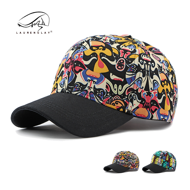 Impresión de personalidad china de ópera de Pekín Facebook sombrero de moda para hombres y mujeres sombrero de lengua de pato sombrero de béisbol duro sombrero de viaje sombrero de sol