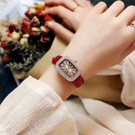 跨境抖音快手好物新款手表钻椭圆形手表女精致时尚网红镶钻气质表