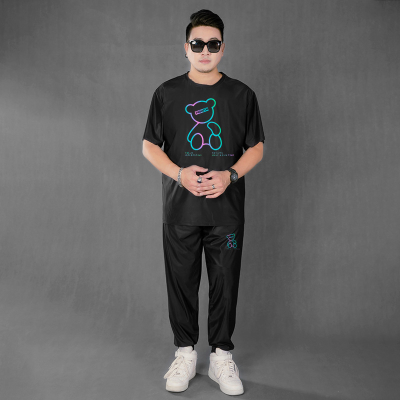 T6053T T-shirt-D7053B ice shorts-C8053B ice silk pants Joker casual set