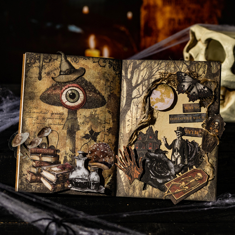 Ketchup Girl Paquete de material de tarjeta dura de gran peso Ghost Adventures Halloween Hand Cutter Etiqueta engomada