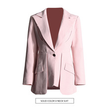 走秀款解构设计纯色小西装2025秋季新款时尚镂空不规则西装外套女