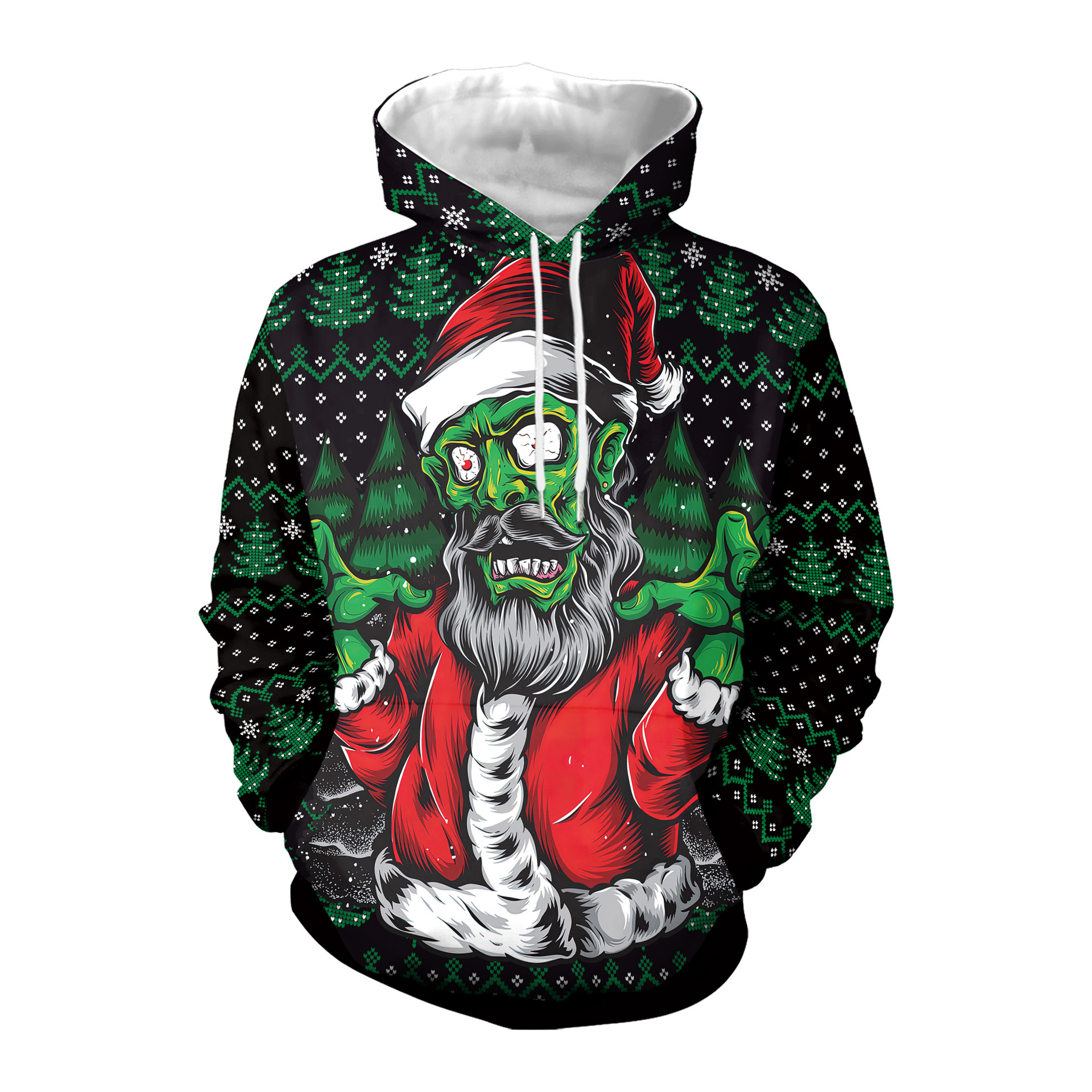 New Halloween 3d Digital Print Hooded Couple Casual Sweater_voghion.com