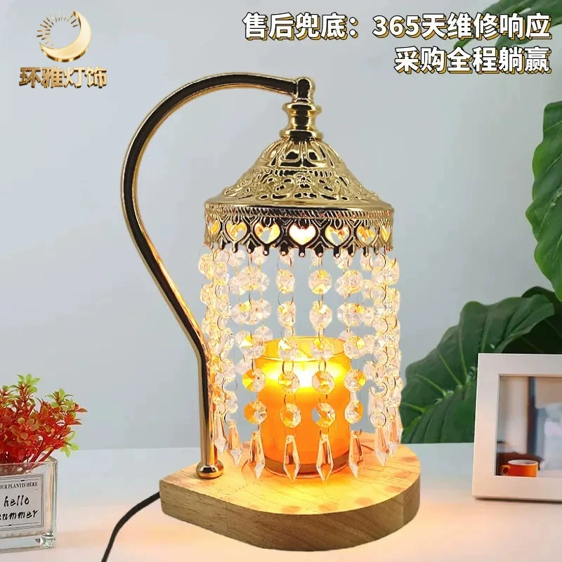 Трансграничная безогненная лампа для ароматерапии, лампа для плавления воска для ароматерапии, прикроватная лампа для спальни, высококачественный свет, роскошная железная художественная лампа для плавления свечей, лампа для плавления воска