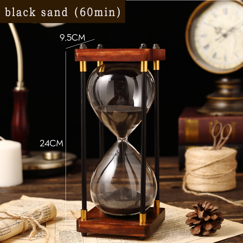 Classic Wooden Hourglass Timer For Home And Office Decoration_voghion.com