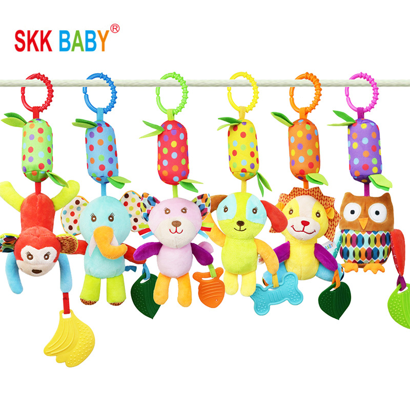 厂家直供SKKBABY婴儿推车挂玩具0-1岁响铃牙胶动物风铃床挂