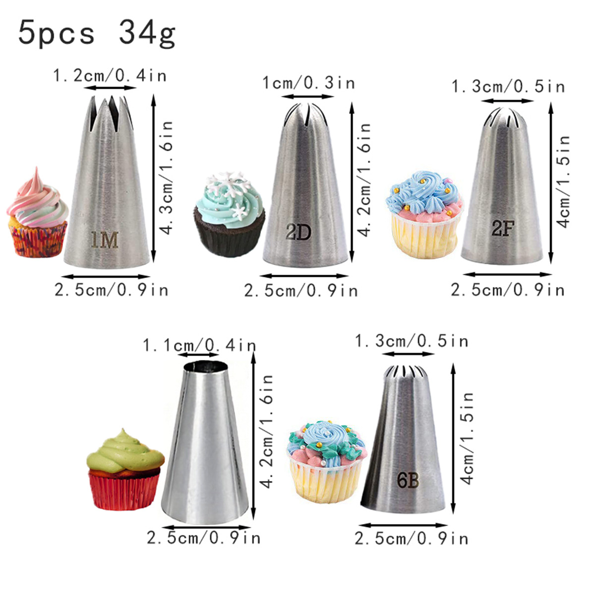 Juego de boca decorada de acero inoxidable 6 dientes 8 dientes 10 dientes 18 dientes boca de flor grande y mediana boca de flor superior de nieve boca de flor de crema