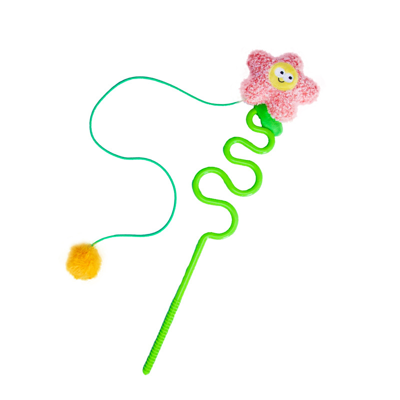 곡선형 고양이 놀리는 막대기-해바라기