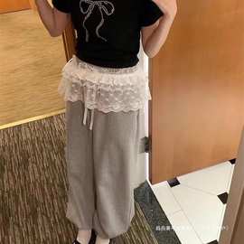2024春秋冬季新款重工系带蕾丝木耳边短款屁帘围裙帘摆裙半身裙子