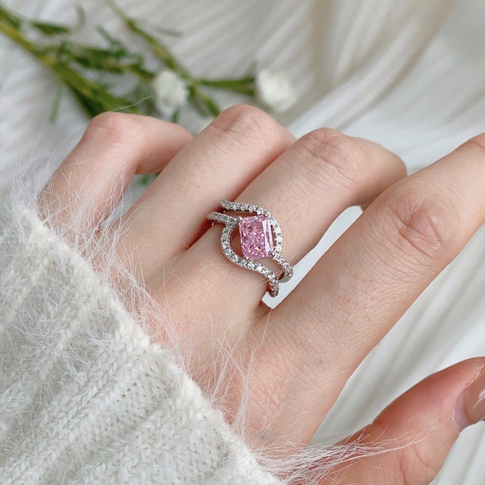 12g Weight Zircon Inlay Material Rings Classification 5, 9 Ring Size 1 Piece Quantity Holiday, Daily Occasion 925 Sterling Silver Material Geometric, Heart Shape Pattern Women's Gender Plating Design Elegant, Lady Style 925 Sterling Silver Zircon Geometric Heart Shape Rings 8