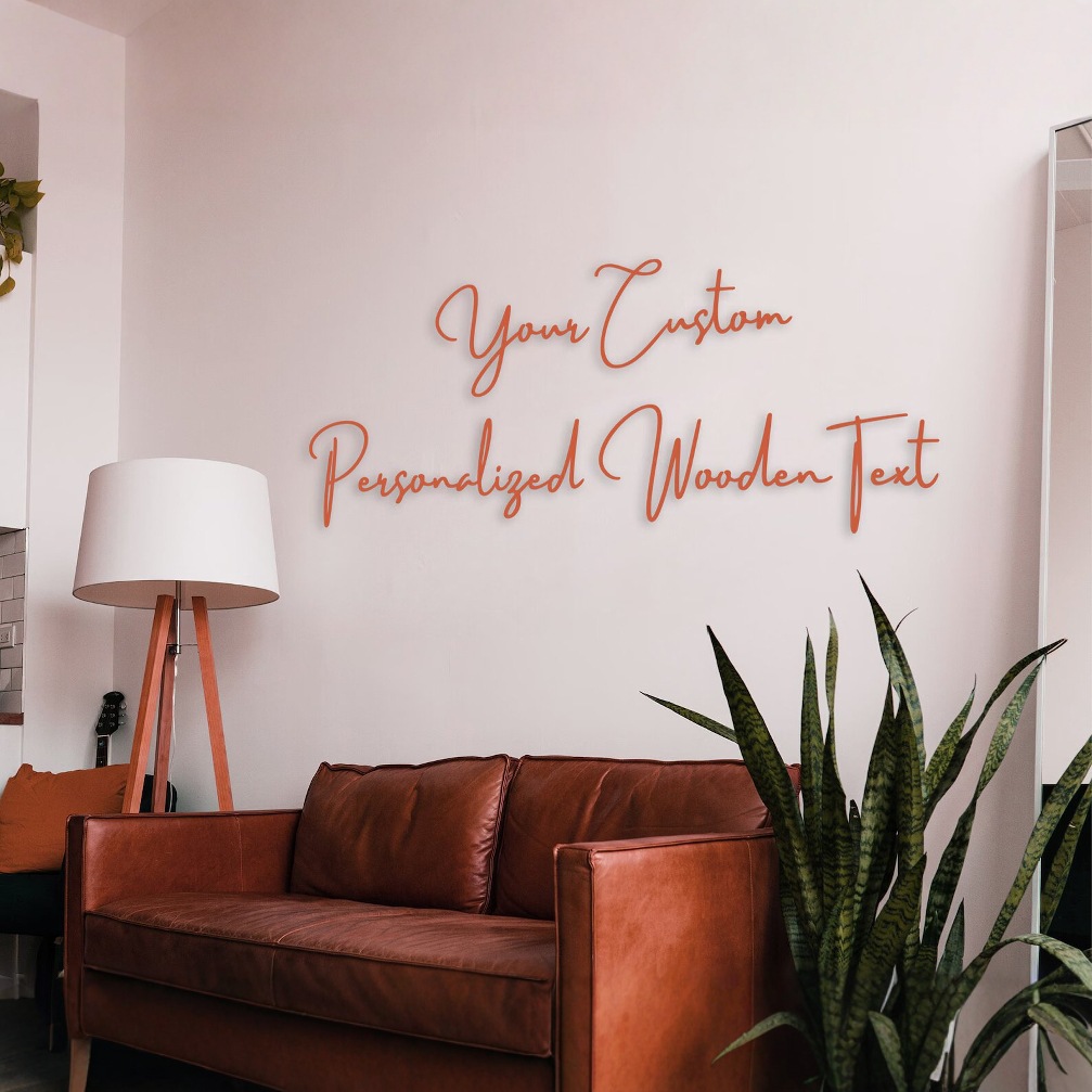 自定义木质墙壁字母个性化家居装饰墙艺术文字标志名称木制字母