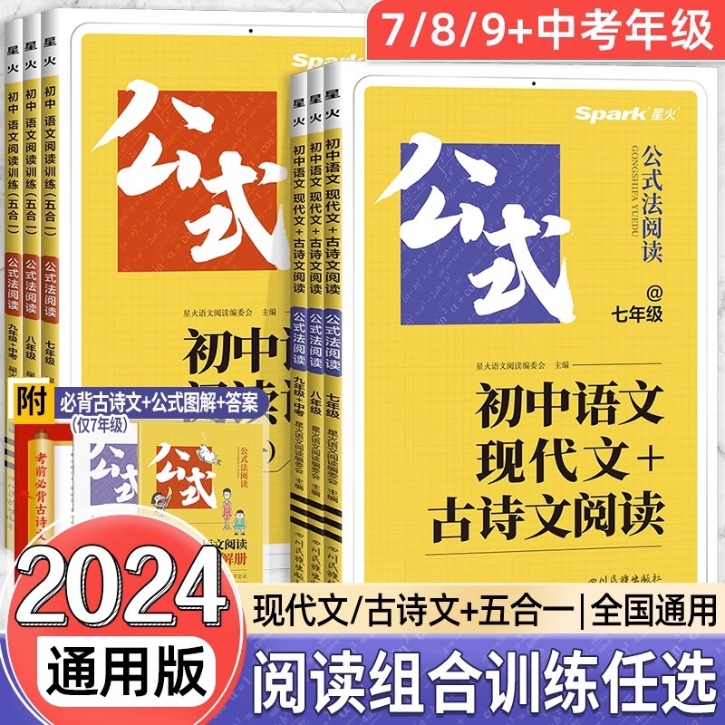 2024版星火巅峰训练初中语文阅读训练五合一现代文古诗文阅读通用