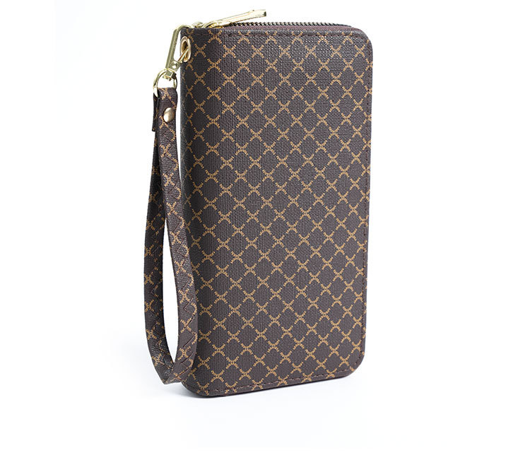 Women's Gender Simple Style Style Women's Argyle Pu Leather Zipper Wallets