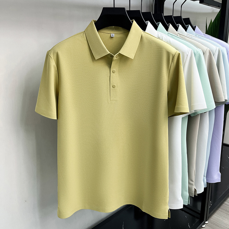 Popular High-Elastic Business Men's Polo Shirt, Nylon-Spandex Seamless Casual Shirt, Anti-Wrinkle, Cool-Feel Men's T-Shirt Popular High-Elastic Business Men's Polo Shirt, Nylon-Spandex Seamless Casual Shirt, Anti-Wrinkle, Cool-Feel Men's T-Shirt