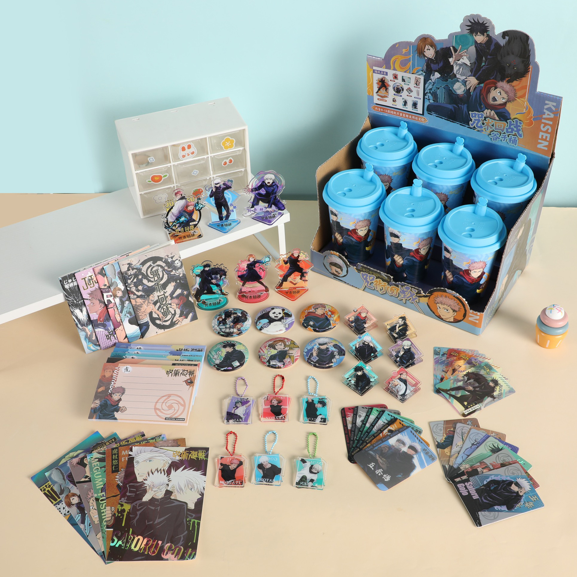 Fantasmas de la destrucción de la cultura de la leche de Gu Zi Tea Barrel Set de papelería de alto valor de cara con la mano de la marea de regalo de juego sorpresa paquete de regalo en stock