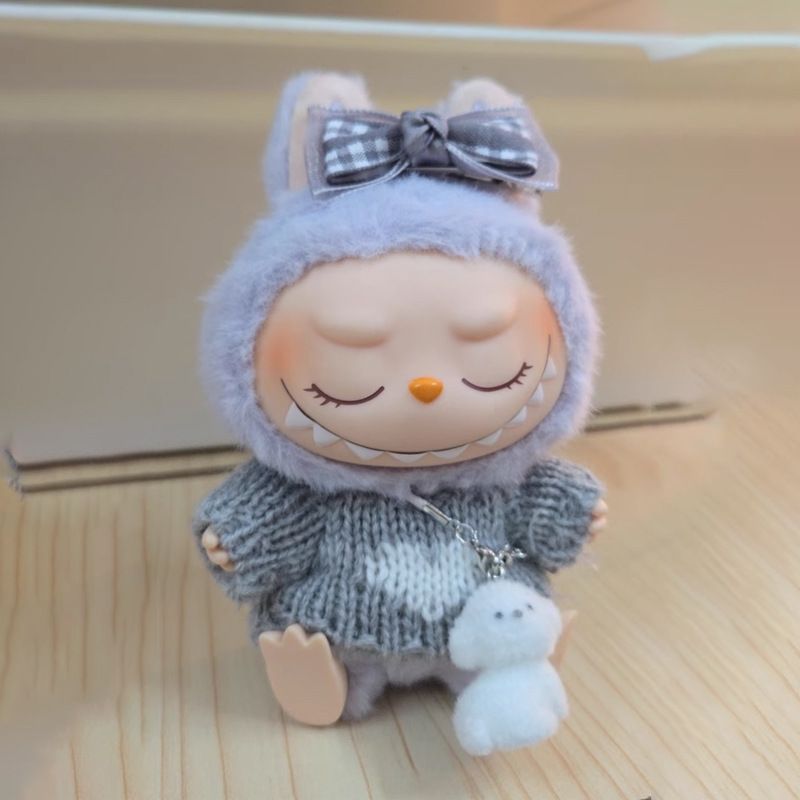 ブラインドボックス 17 センチメートル Labubu ベビー服第一世代と第二世代座っているパーティーぬいぐるみ子犬服スーツ祖国|undefined
