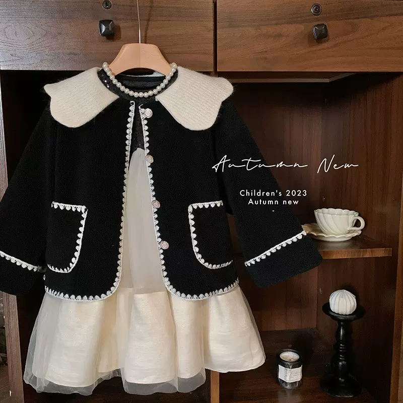 女童开衫外套小香风2025新款冬装宝宝时髦洋气童装儿童森系外套