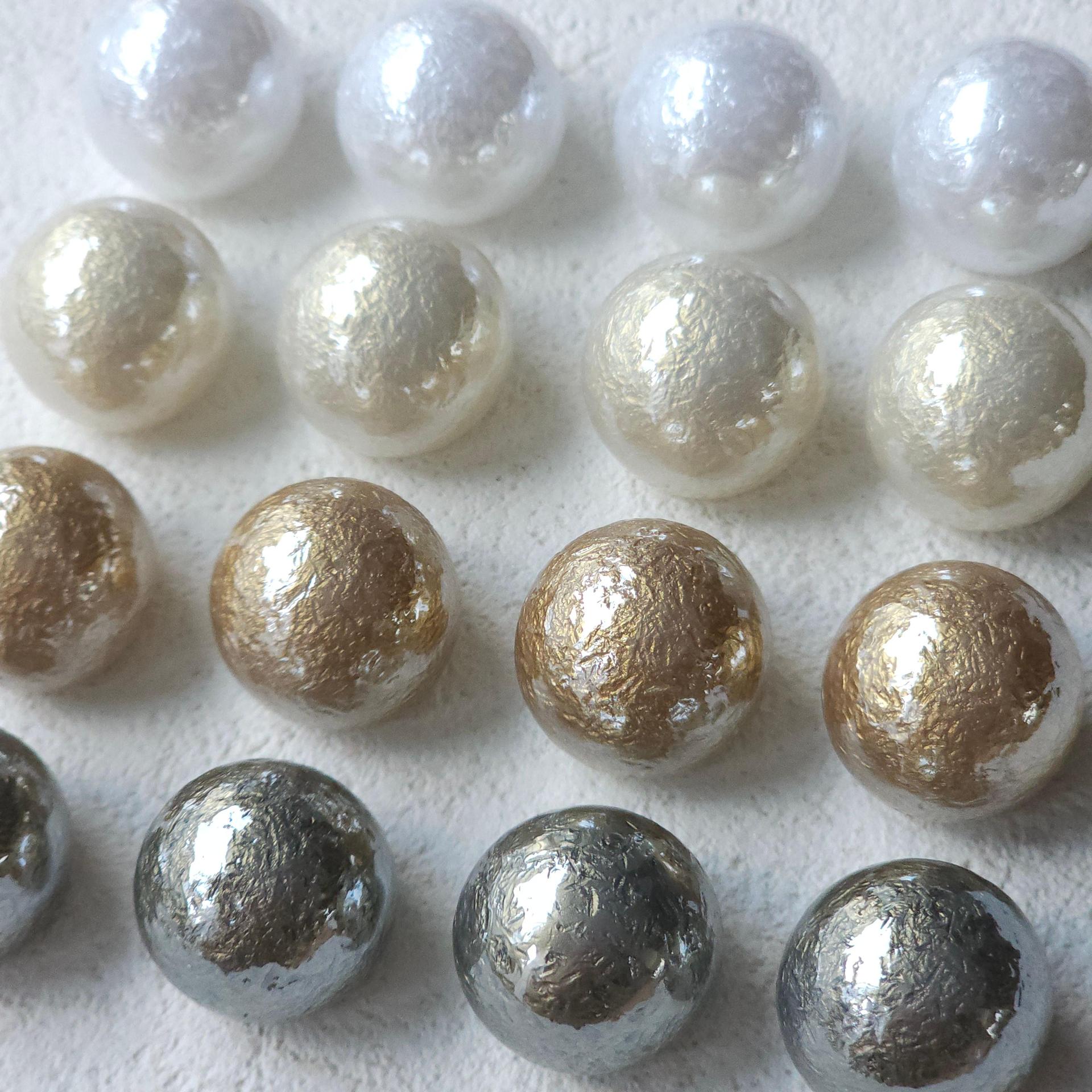 20mm French Simple Imitation Shell Snowflake Texture High Waist Bead Earrings Hairpin Grabber DIY Jewelry Accessories Wholesale