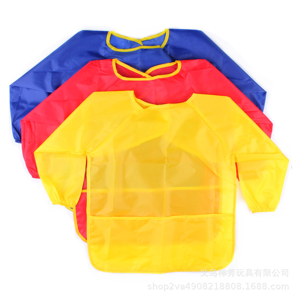 Pintura infantil pintando abrigo graffiti pintando ropa pintando arte pintura delantal impermeable respirable mangas largas bebés comidas anti-vestida