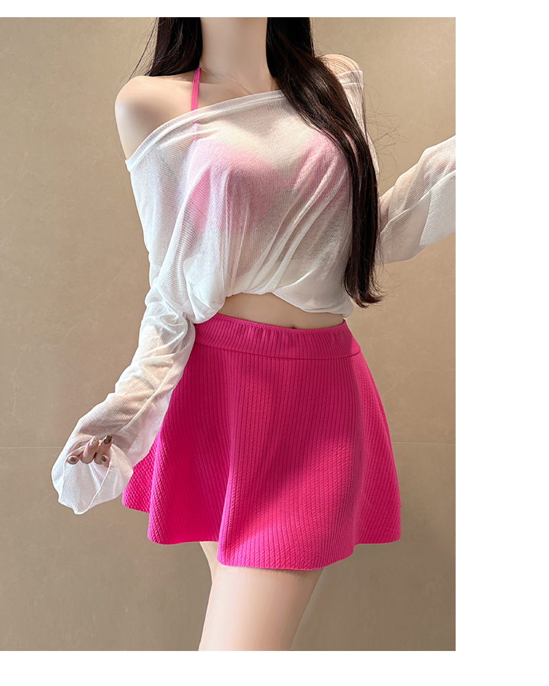 Plus Size Swimwear 3-Piece Set Tummy Control Bikini With Underwire & Long Sleeve Cover-Up For Women_ecoleips.com