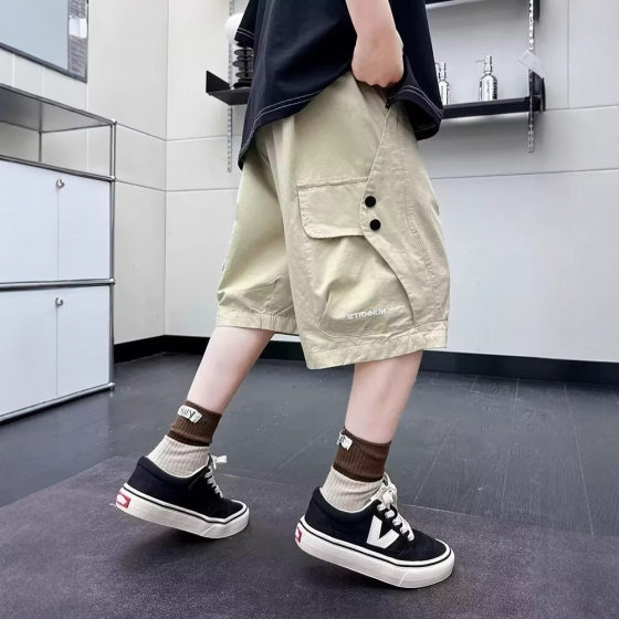 Children's Summer Boys' Quick-drying Pants 2024 New Style Summer Boys Summer Thin Work Shorts