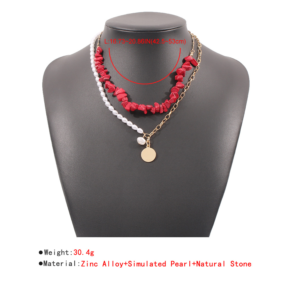 fashion simple geometric pearl pendant necklacepicture1