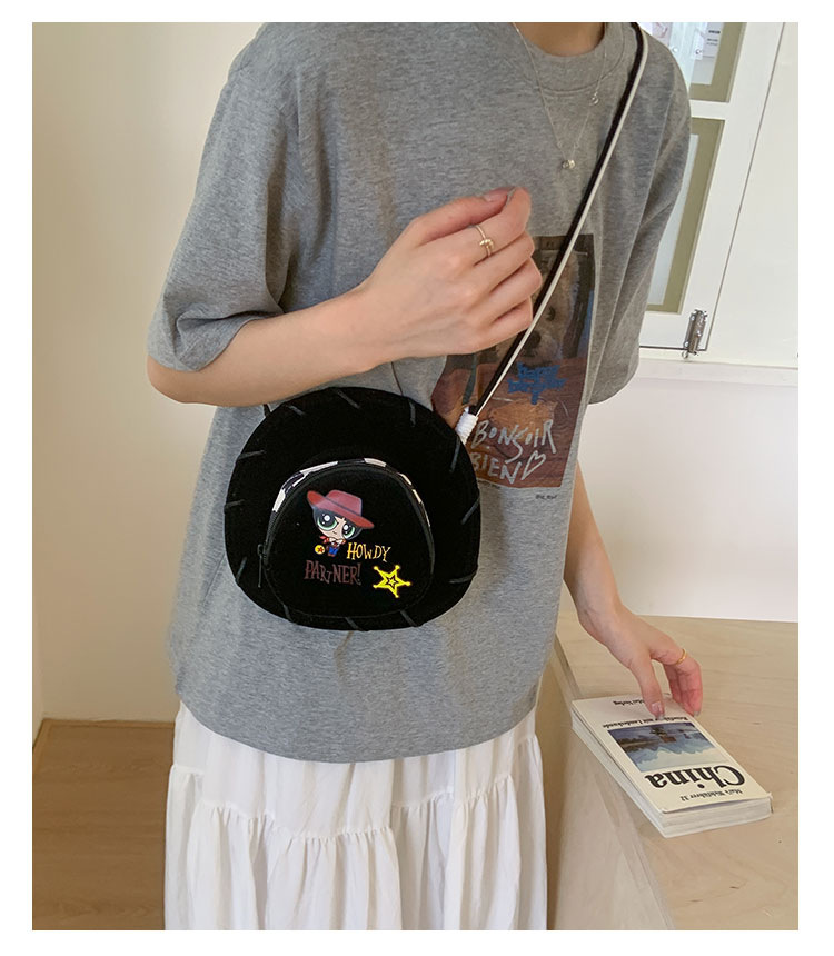 Cute Ins-style 2025 summer new denim hat crossbody bag with cartoon design, fun and personalized single-shoulder phone case undefined