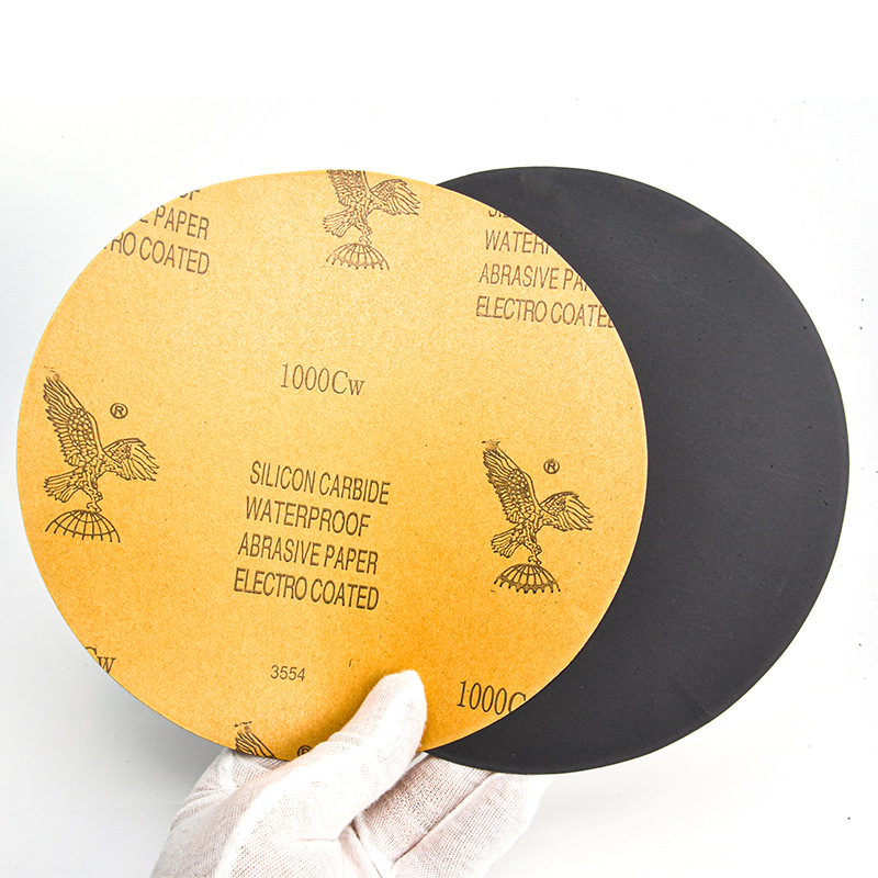 鹰牌金相圆砂纸金相测试不带胶圆砂200MM砂纸水磨砂镶嵌检测磨光