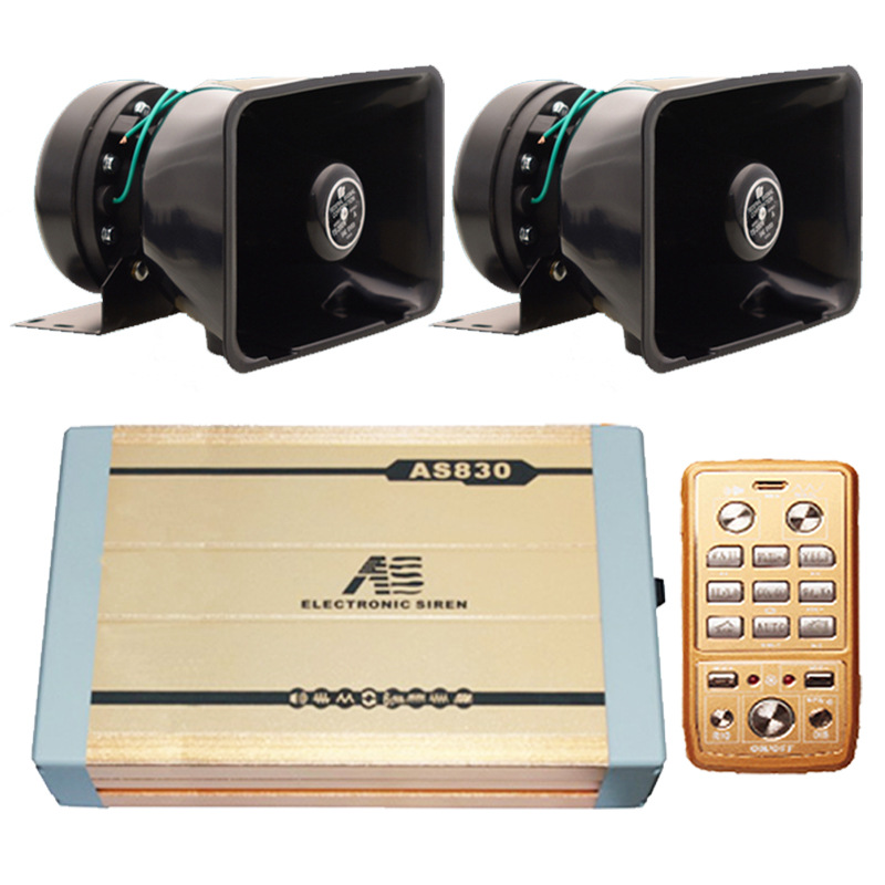 Car-mounted wireless alarm, 400W high-power loudspeaker, car siren with high-pitched horn, AS830NG+100C speaker