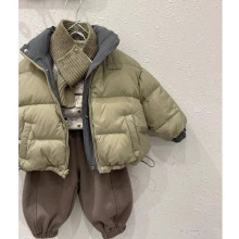 儿童棉服套装2025冬季新款酷帅双面穿棉衣外套男女宝宝百搭两件套