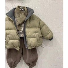 儿童棉服套装2025冬季新款酷帅双面穿棉衣外套男女宝宝百搭两件套