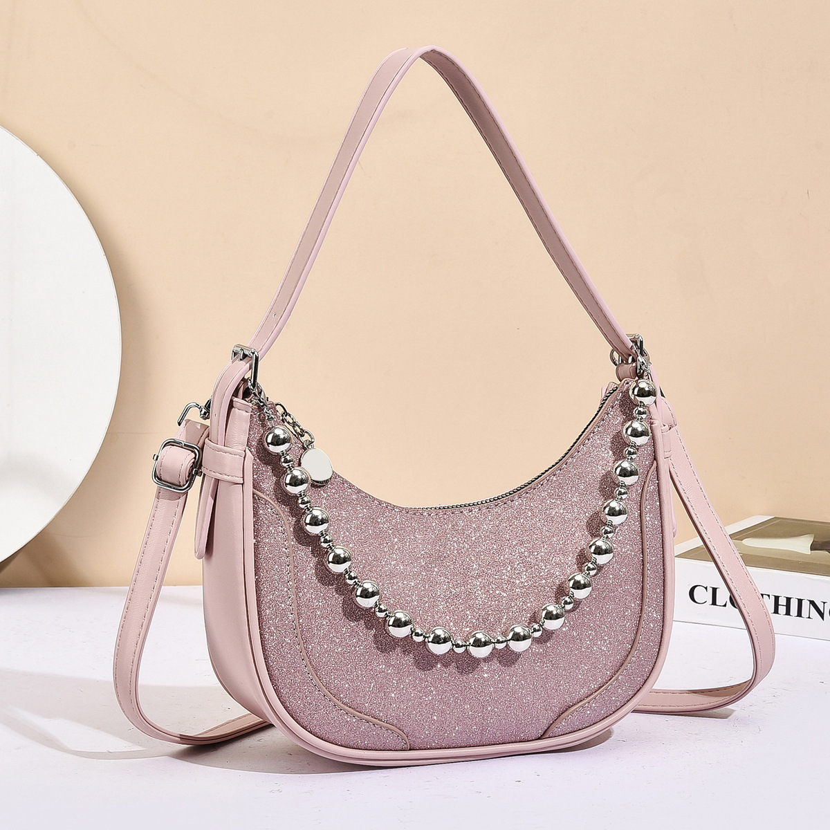 Bolso de moda de media luna 2025, otoño y invierno, nuevo bolso de mano casual, bolso de brazo, bolsas transfronterizas