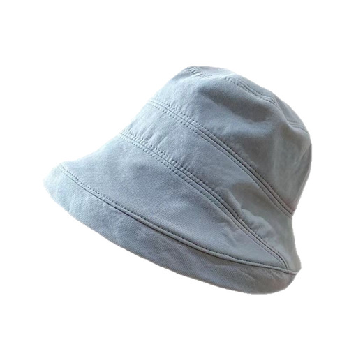 New Women's Wide Brim Fisherman Hat Korean Style Instagram Trendy Face-Smaller Bucket Hat Face Cover Sun Hat Sunshade Hat