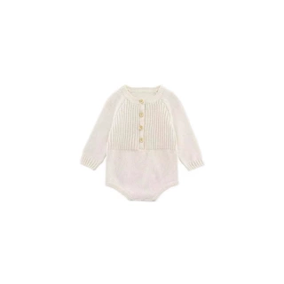 ins婴儿套装春秋款婴纯棉针织爬服哈衣复古百搭宝宝衣服春连体衣