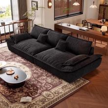 复古风帆船沙发小户型客厅大坐深雪尼尔可拆洗布艺直排出租房沙发