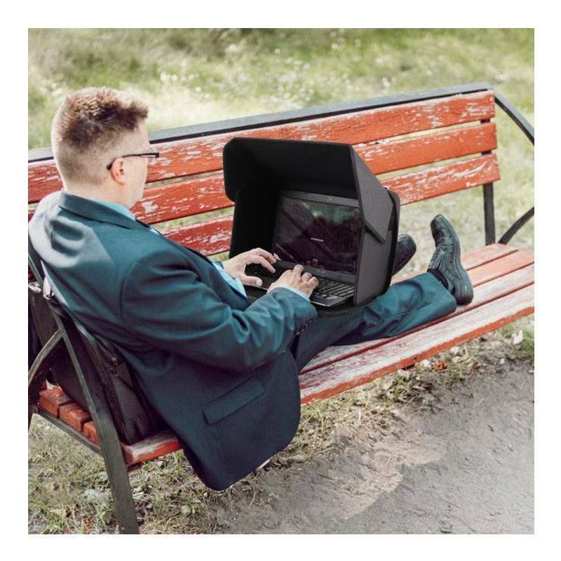 Laptop light-blocking cover, anti-reflective screen shield, foldable privacy protection cover for outdoor office use