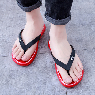 Four Seasons universal Beach personality fashion Korean style flip flops daily outdoor comfortable flat PVC flip-flops