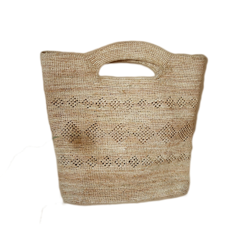 Handmade Rattan Shoulder Bag With Leather Trim For Daily Use_voghion.com